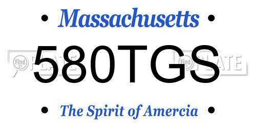 580TGS Massachusetts License Plate