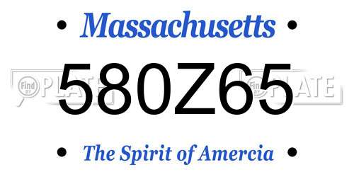580Z65 Massachusetts License Plate