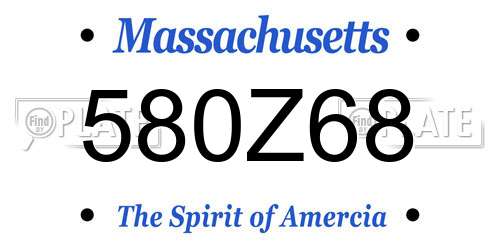580Z68 Massachusetts License Plate