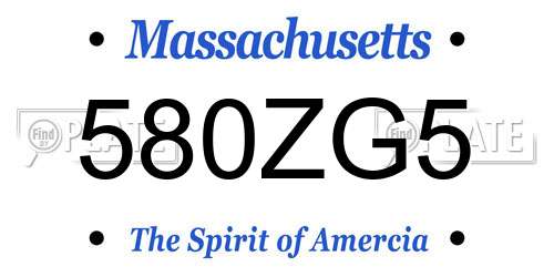 580ZG5 Massachusetts License Plate