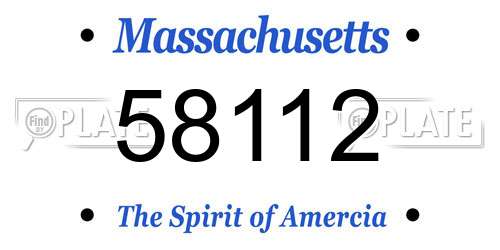 58112 Massachusetts License Plate