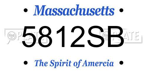 5812SB Massachusetts License Plate