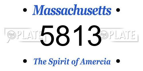 5813 Massachusetts License Plate