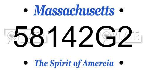 58142G2 Massachusetts License Plate