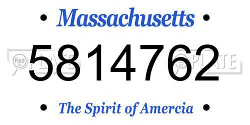 5814762 Massachusetts License Plate