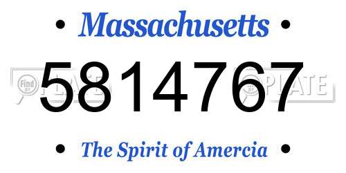 5814767 Massachusetts License Plate