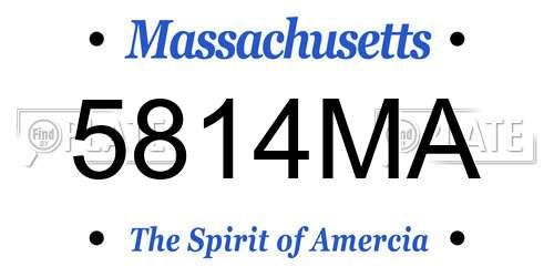 5814MA Massachusetts License Plate