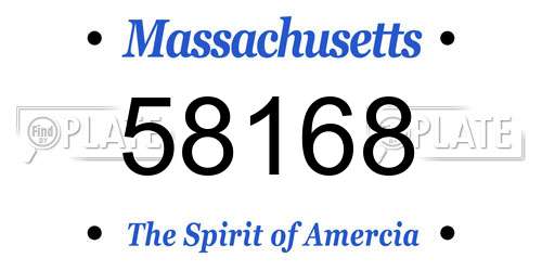 58168 Massachusetts License Plate