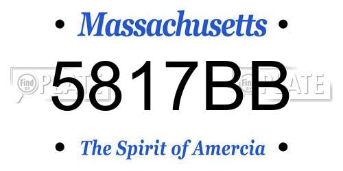 5817BB Massachusetts License Plate