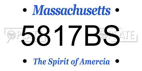 5817BS Massachusetts License Plate