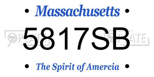 5817SB Massachusetts License Plate