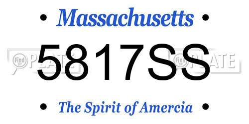 5817SS Massachusetts License Plate