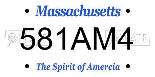 581AM4 Massachusetts License Plate