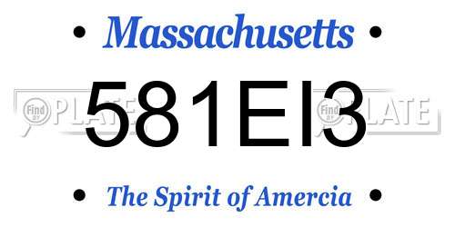 581EI3 Massachusetts License Plate