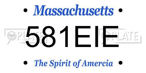 581EIE Massachusetts License Plate