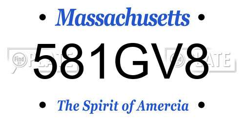 581GV8 Massachusetts License Plate