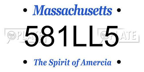 581LL5 Massachusetts License Plate