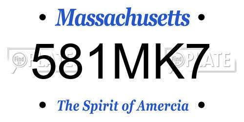 581MK7 Massachusetts License Plate