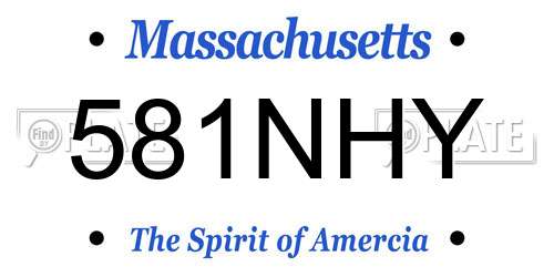 581NHY Massachusetts License Plate