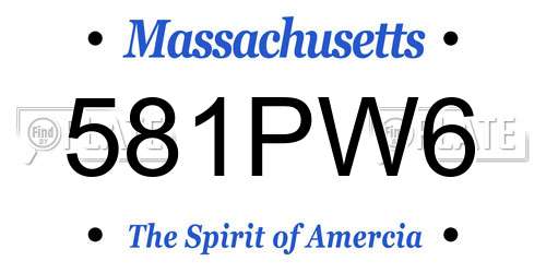 581PW6 Massachusetts License Plate