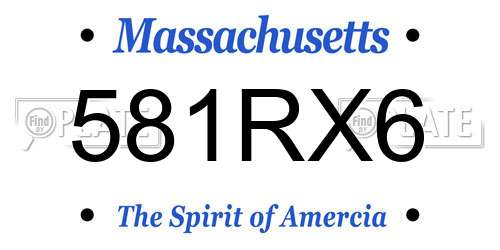 581RX6 Massachusetts License Plate