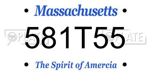 581T55 Massachusetts License Plate