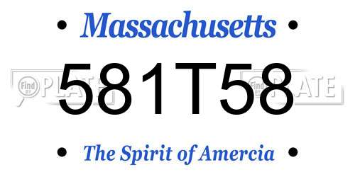 581T58 Massachusetts License Plate