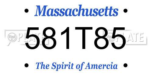 581T85 Massachusetts License Plate