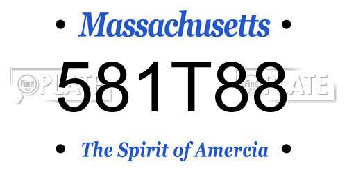 581T88 Massachusetts License Plate