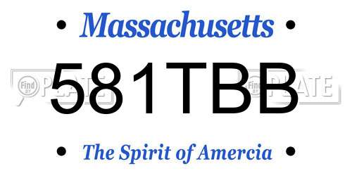 581TBB Massachusetts License Plate