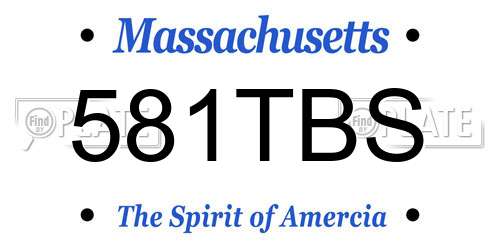 581TBS Massachusetts License Plate