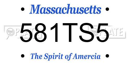581TS5 Massachusetts License Plate