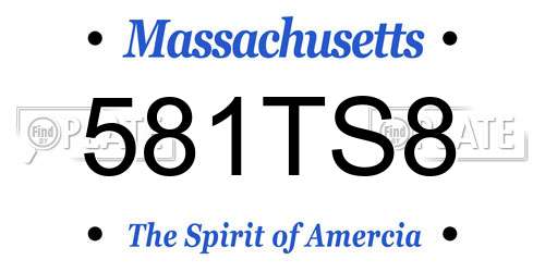 581TS8 Massachusetts License Plate