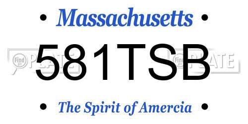 581TSB Massachusetts License Plate
