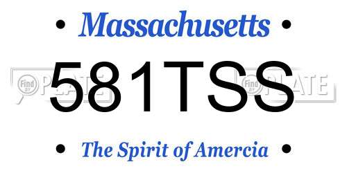 581TSS Massachusetts License Plate