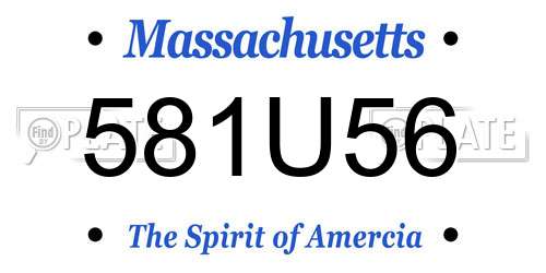 581U56 Massachusetts License Plate
