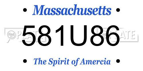 581U86 Massachusetts License Plate