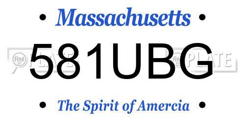 581UBG Massachusetts License Plate
