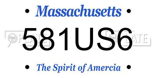 581US6 Massachusetts License Plate