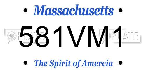 581VM1 Massachusetts License Plate