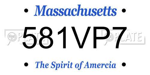 581VP7 Massachusetts License Plate