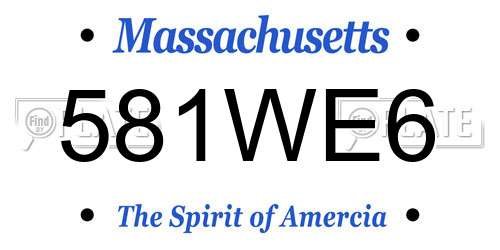 581WE6 Massachusetts License Plate