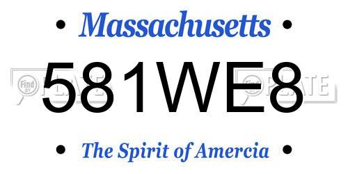581WE8 Massachusetts License Plate