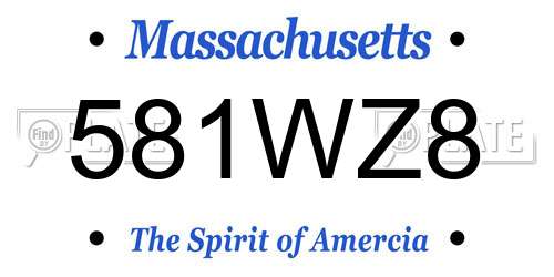 581WZ8 Massachusetts License Plate