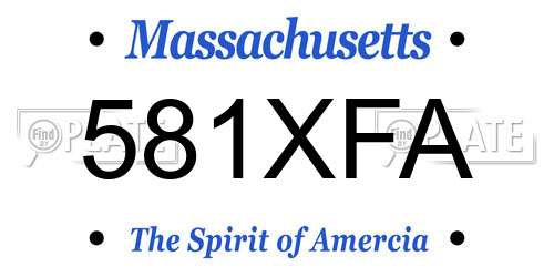 581XFA Massachusetts License Plate