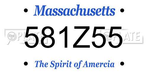 581Z55 Massachusetts License Plate