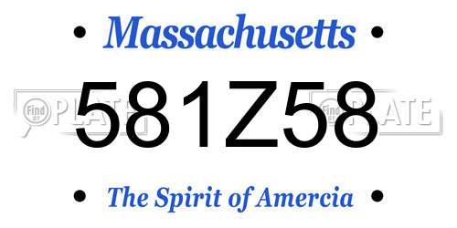 581Z58 Massachusetts License Plate