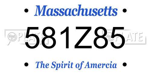 581Z85 Massachusetts License Plate