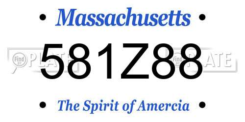581Z88 Massachusetts License Plate