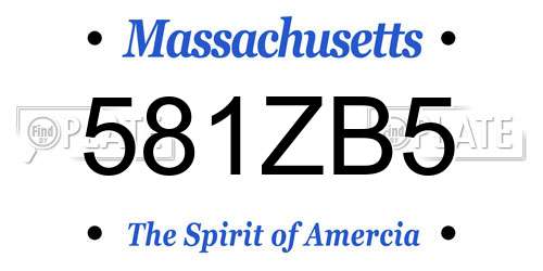581ZB5 Massachusetts License Plate